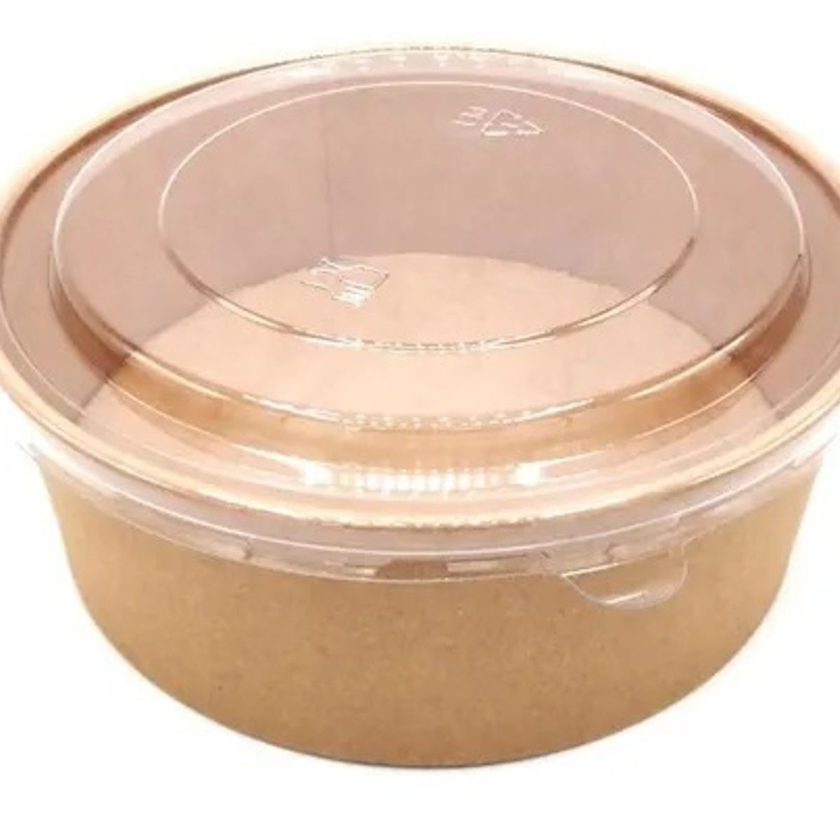 GENERICO - Envase desechable de cartón con tapa - Kraft Bowl 1300ML