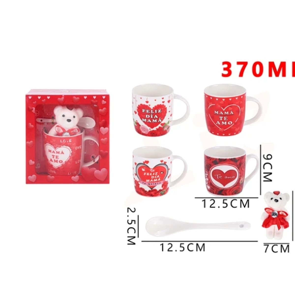 GENERICO - Tazón De Ceramica Con Osito 12.5x9Cm 370 Ml