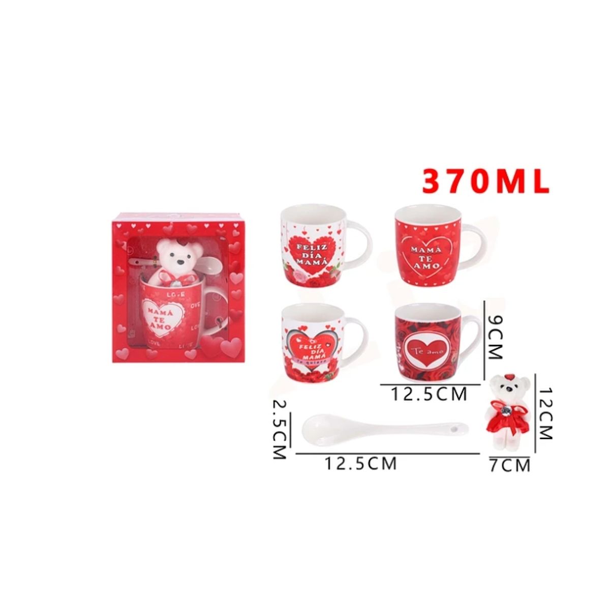 GENERICO - Tazón De Ceramica Con Osito 12.5x9Cm 370 Ml
