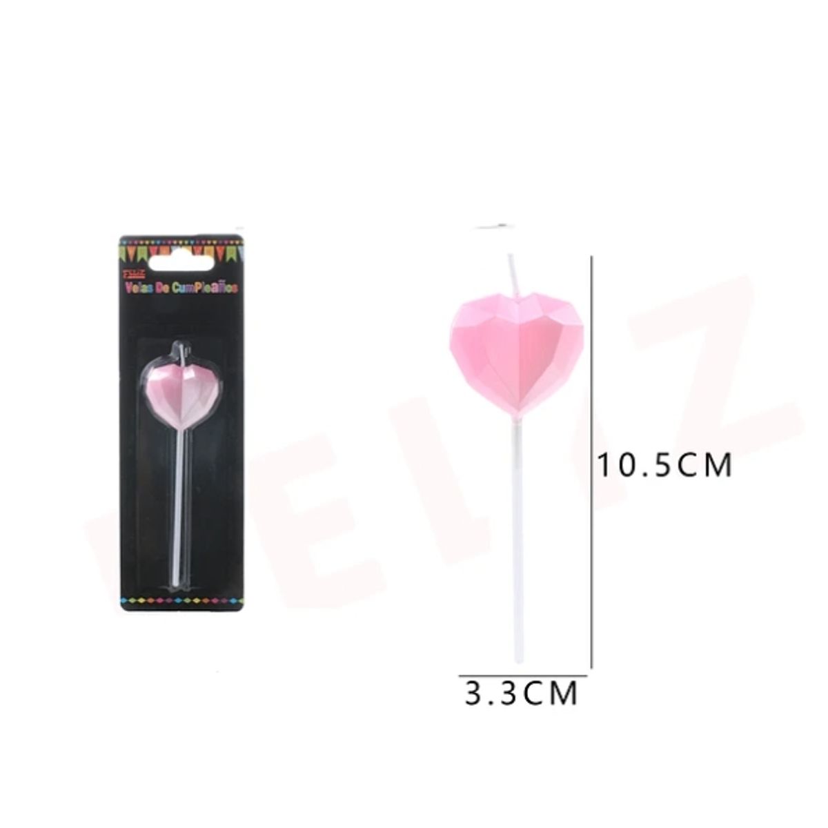 GENERICO - Velas De Cumpleanos Rosado Corazon