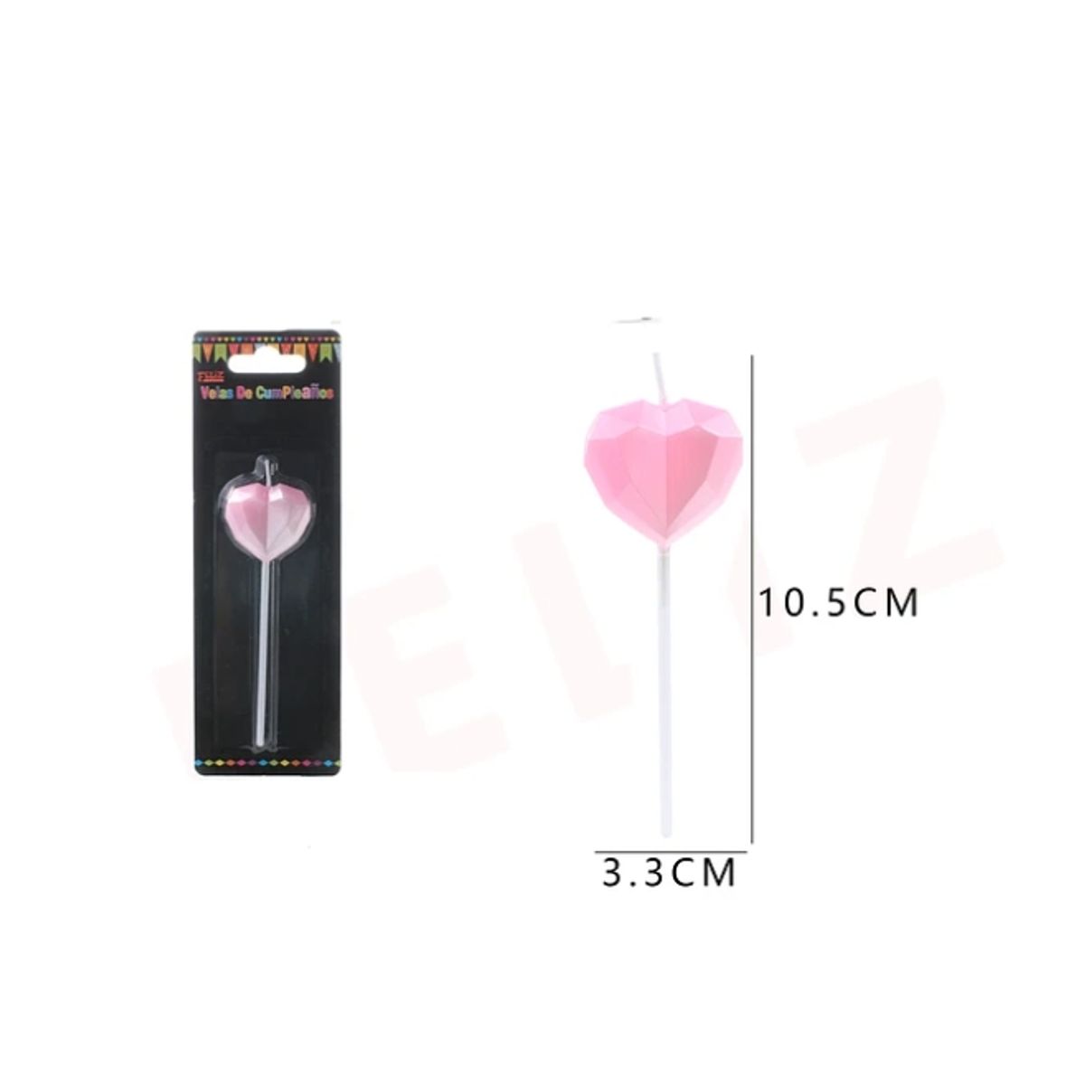 GENERICO - Velas De Cumpleanos Rosado Corazon