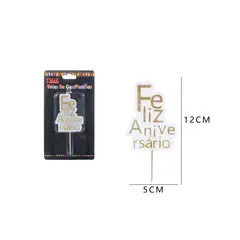 GENERICO - Velas Feliz Aniversario Dorado 1 Pc