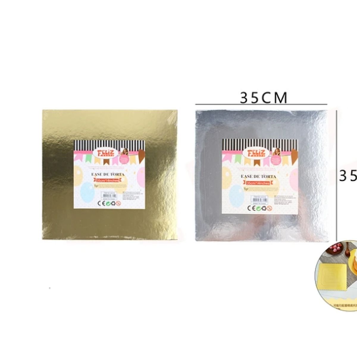 GENERICO - Base Cuadrada De Torta 35Cm