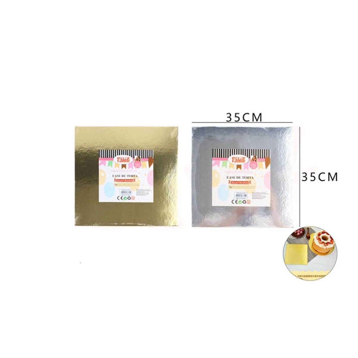 GENERICO - Base Cuadrada De Torta 35Cm