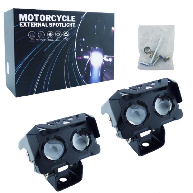 OEM - NEBLINERO LED PARA MOTO MINI 2 LED CUADRADO DUO COLOR
