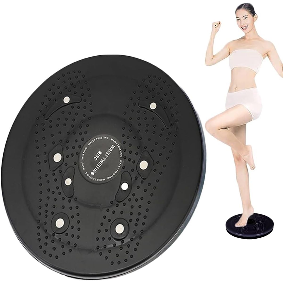 PAGANOOM - Disco Giratorio para Ejercicio de Cintura - Negro