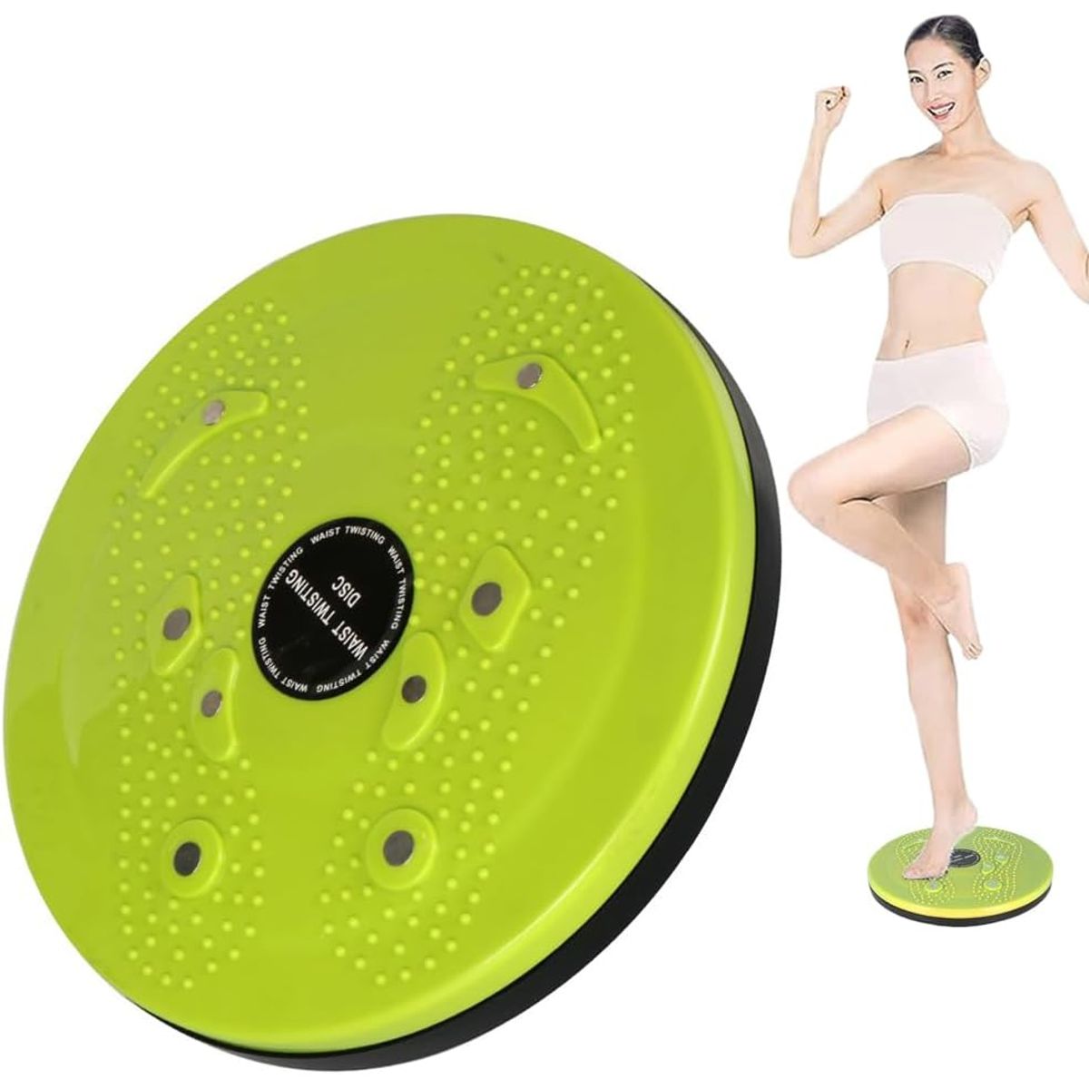 PAGANOOM - Disco Giratorio para Ejercicio de Cintura - Verde
