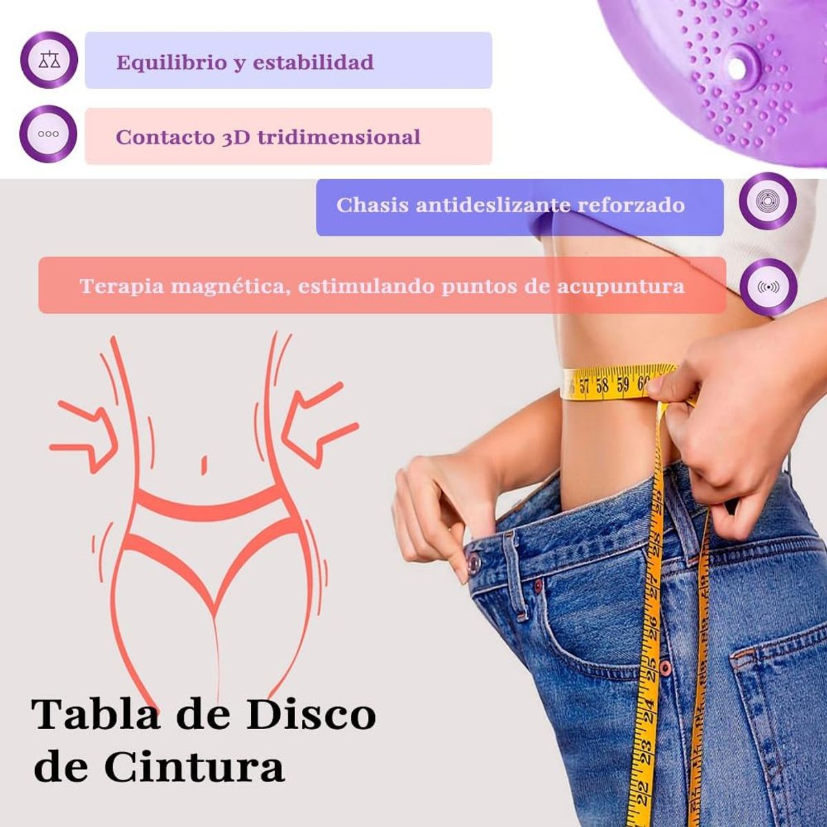 PAGANOOM - Disco Giratorio para Ejercicio de Cintura - Verde