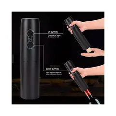 GENERICO - Kit Sacacorcho Descorchador De Vino Eléctrico Recargable Color Negro