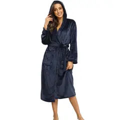 EVERSO - Bata Mujer Polar Invierno Toalla Baño