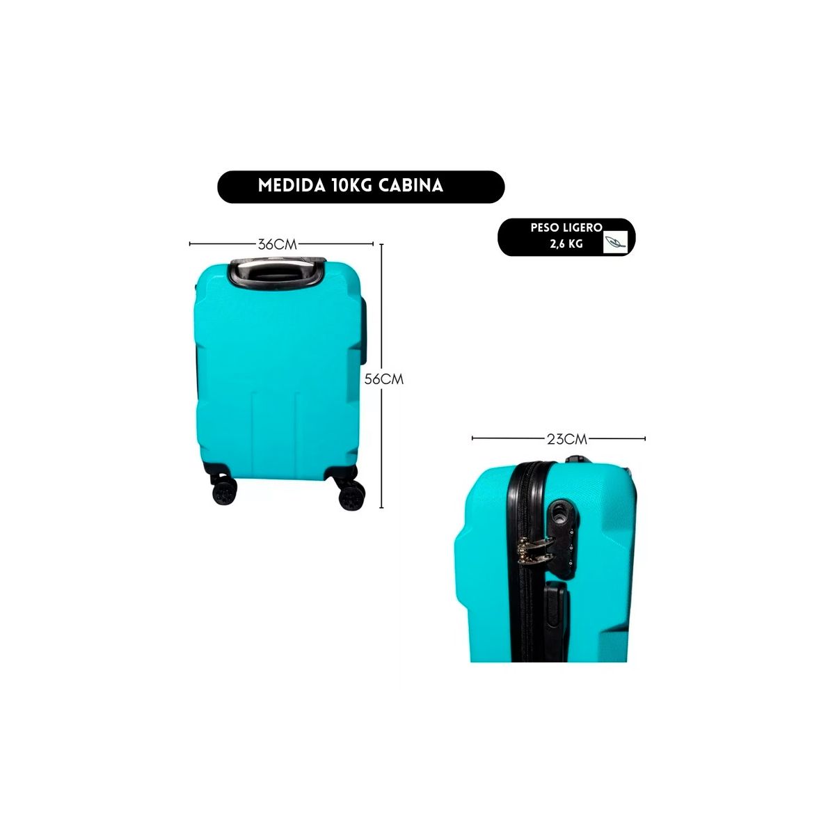 GENERICO - Maleta De Viaje Pequeña Equipaje Cabina 10 Kg