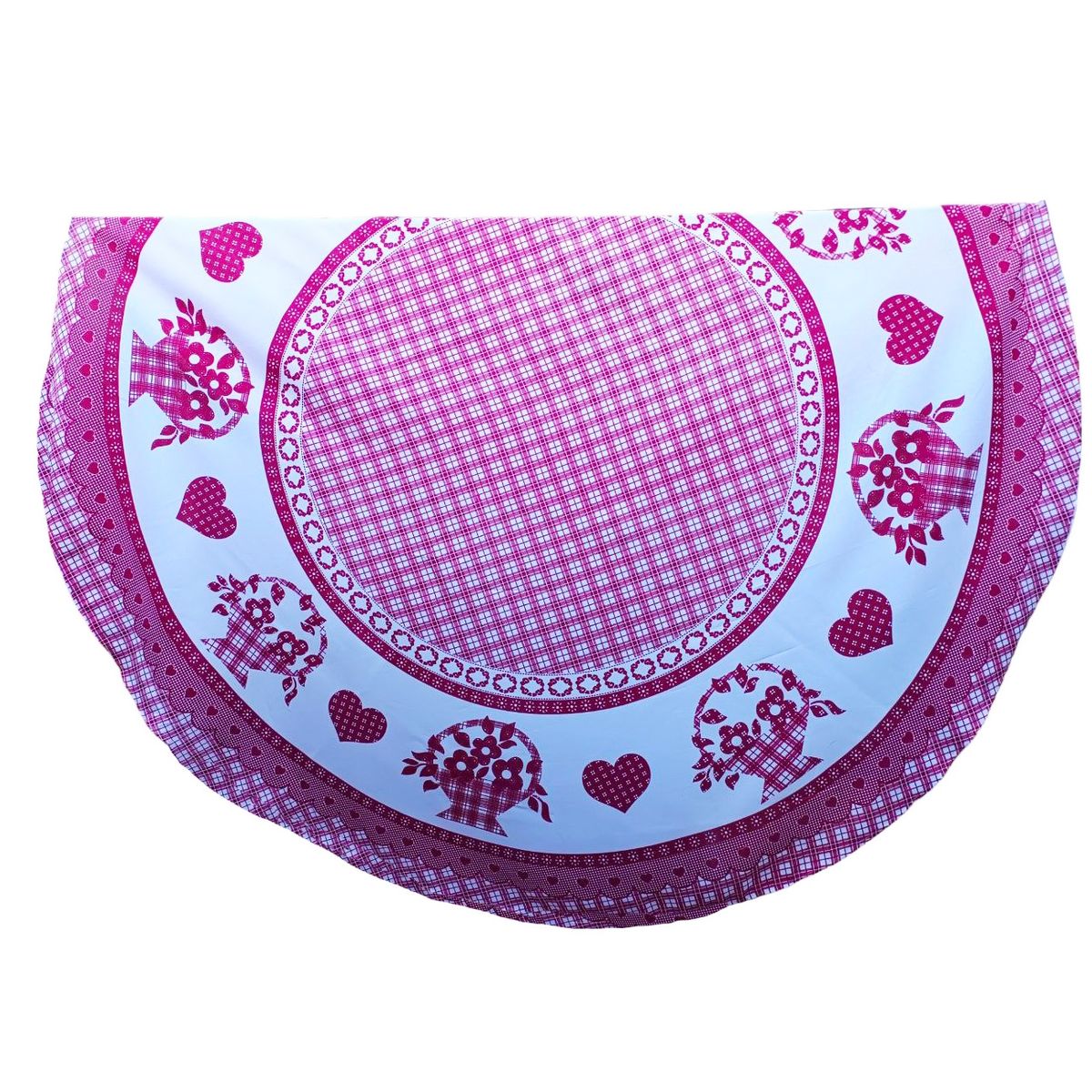 GENERICO - MANTEL DE TELA PARA MESA REDONDA TOP LAVABLE 1.8 MT BURDEO