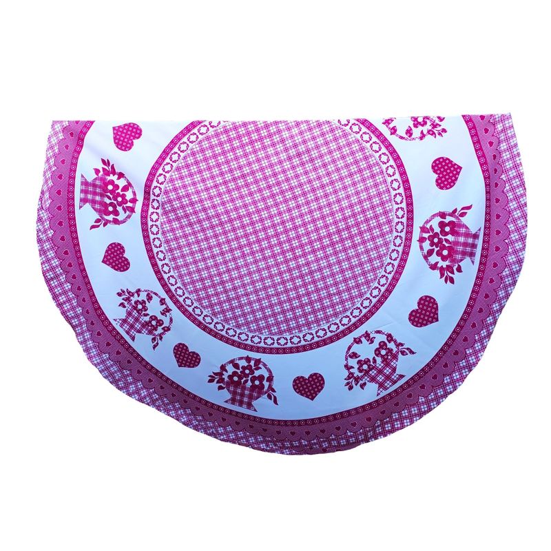GENERICO - MANTEL DE TELA PARA MESA REDONDA TOP LAVABLE 1.8 MT BURDEO