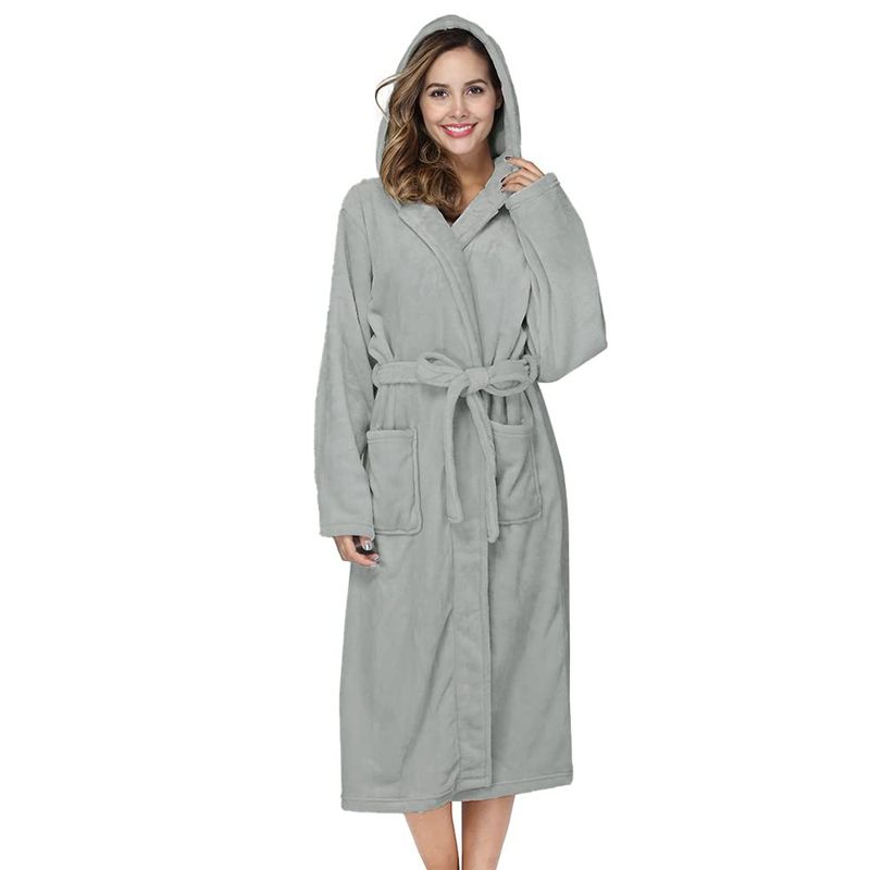 EVERSO - Bata Mujer Polar Invierno Toalla Baño