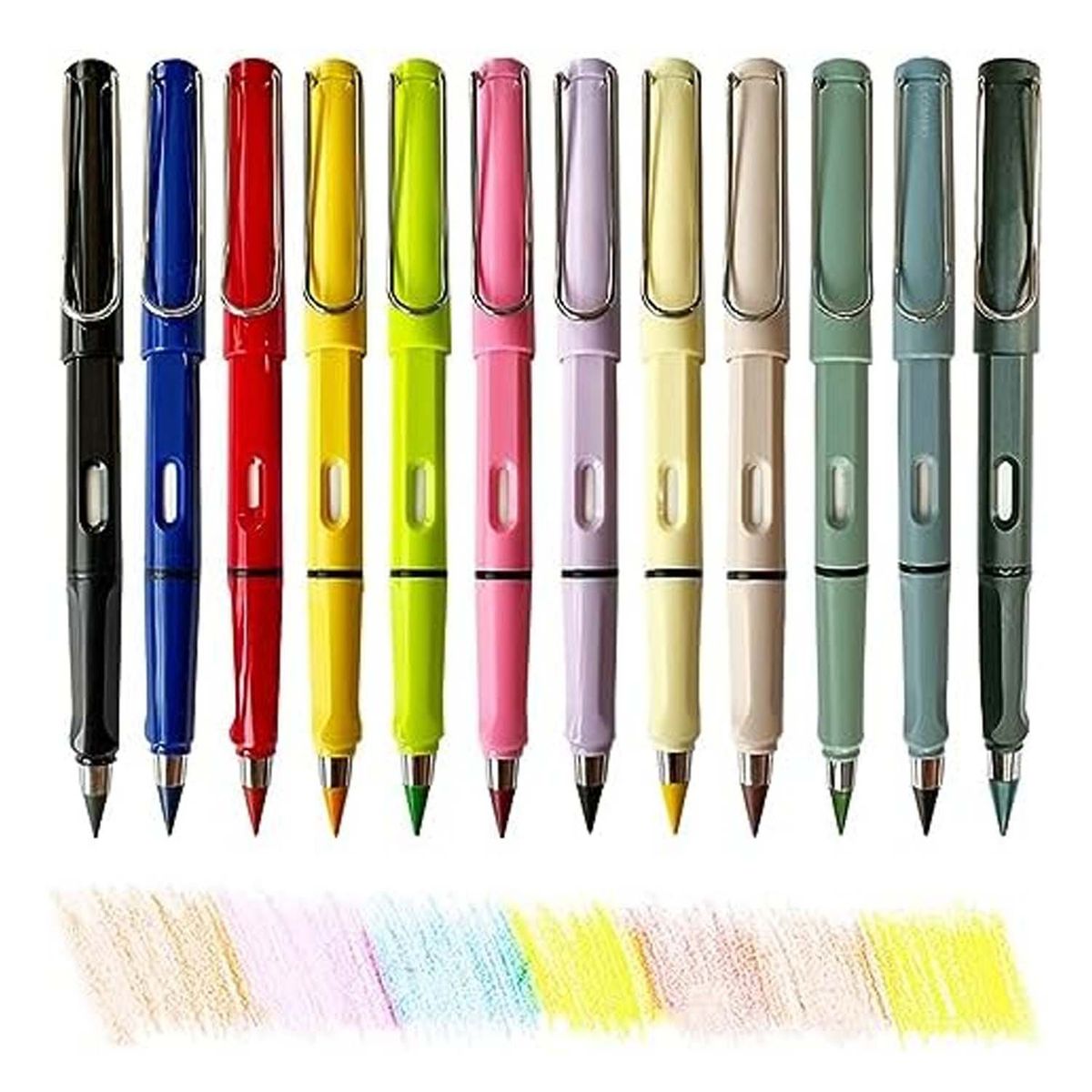 GENERICO - 12 Lápices Infinito Mágico Con Borrador Varios Colores
