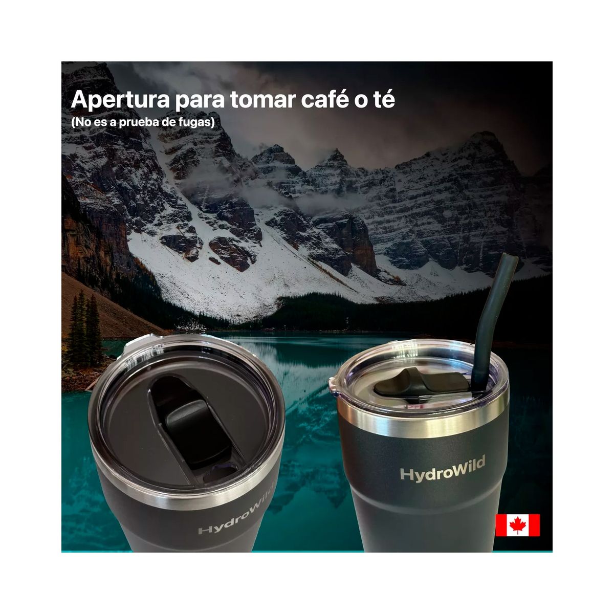 GENERICO - Vaso Térmico Cafe Hydrowild 770 Ml + Bombilla Metálica Rosa