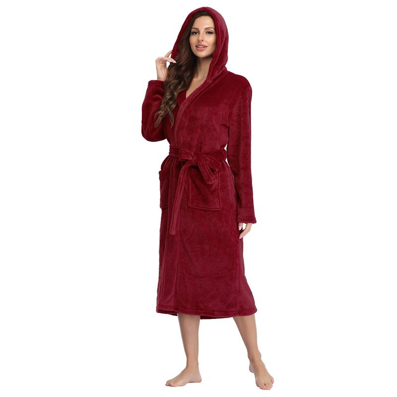 EVERSO - Bata Mujer Polar Invierno Toalla Baño