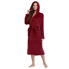 EVERSO - Bata Mujer Polar Invierno Toalla Baño