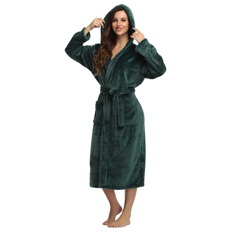 EVERSO - Bata Mujer Polar Invierno Toalla Baño