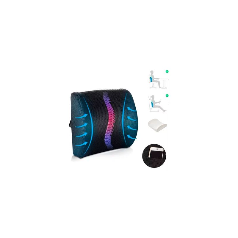 GENERICO - Cojin Con Memoria Ortopedico Lumbar Sillas Asiento Automovil