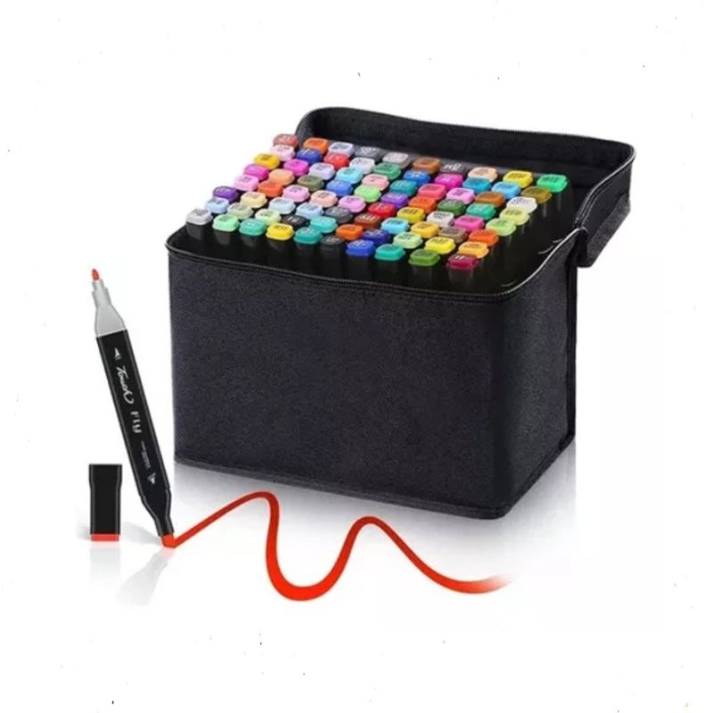 GENERICO - Set Rotuladores Doble Punta Para Colorear 80pcs Plumon
