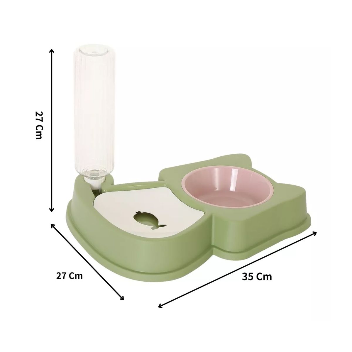 GENERICO - Plato En Forma De Gato Con Dispensador De Agua Para Mascotas