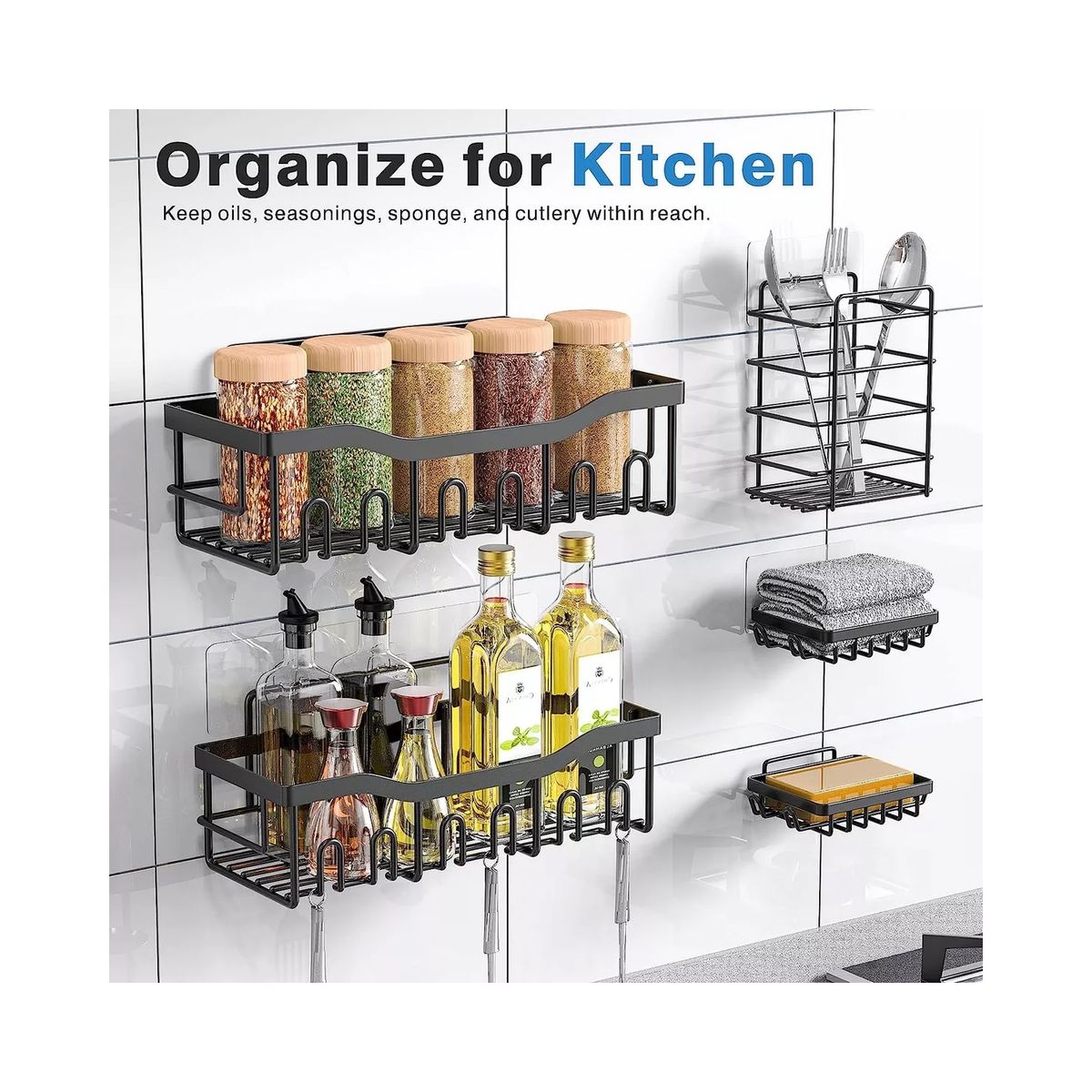 GENERICO - Set 5 Organizadores Esquineros De Ducha Colgadores Jaboneras