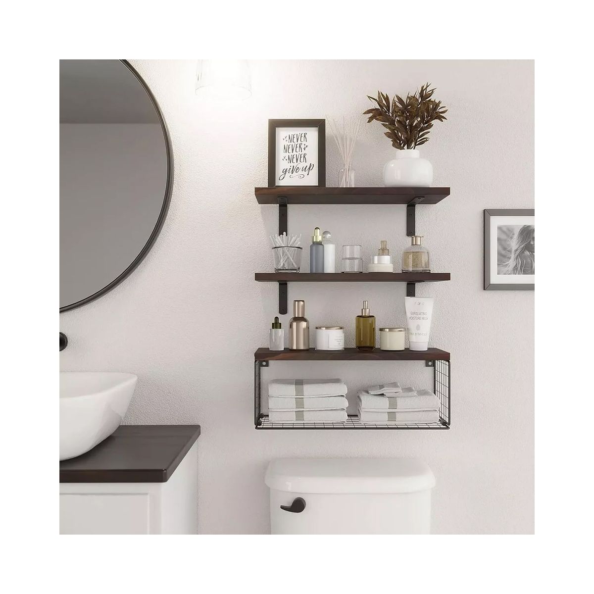 GENERICO - Organizador De Ducha Repisa Baño Con Paneles De Madera