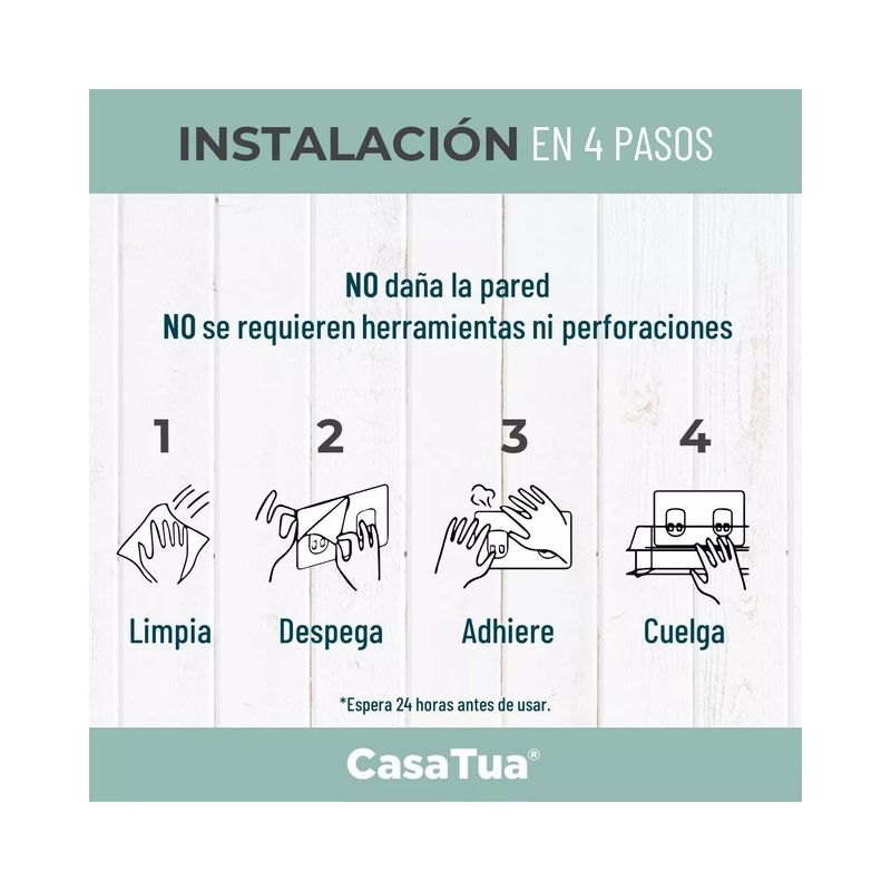 GENERICO - Organizador De Ducha Repisa Baño Adhesivo Set 2 Inoxidable Color Negro