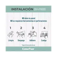 GENERICO - Organizador De Ducha Repisa Baño Adhesivo Set 2 Inoxidable Color Negro