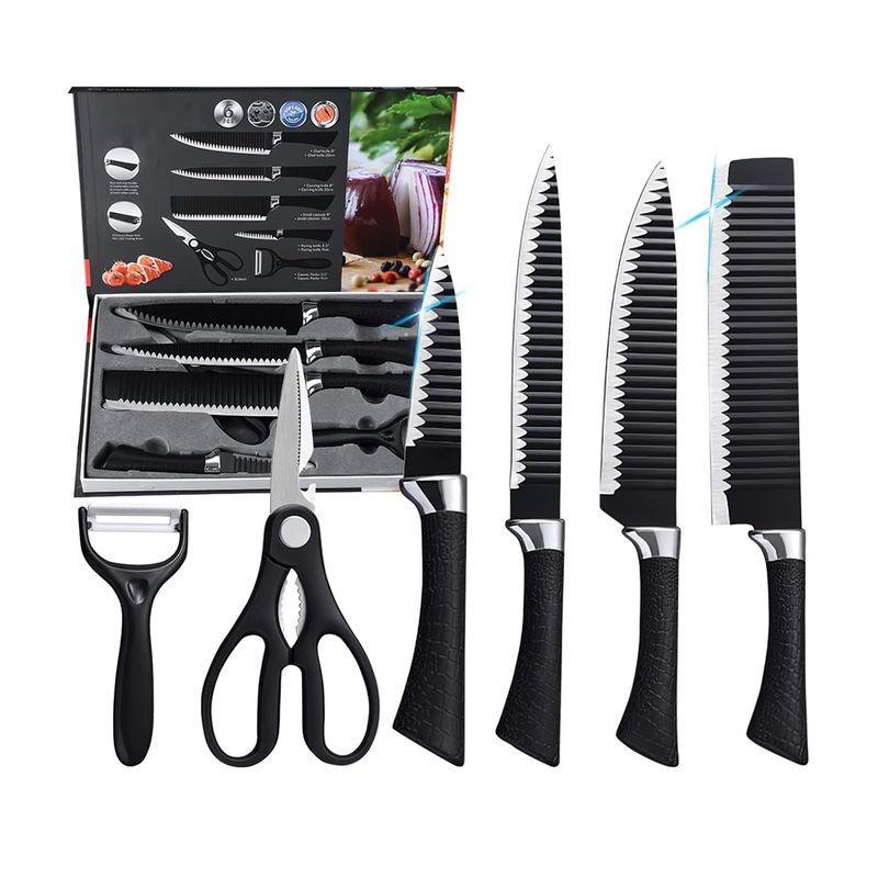 GENERICO - Set De 6 Cuchillos Profesionales Juego Cocina