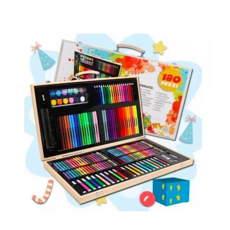 GENERICO - Set De Dibujo Y Pintura, Lápices Y Accesorios 180 Piezas