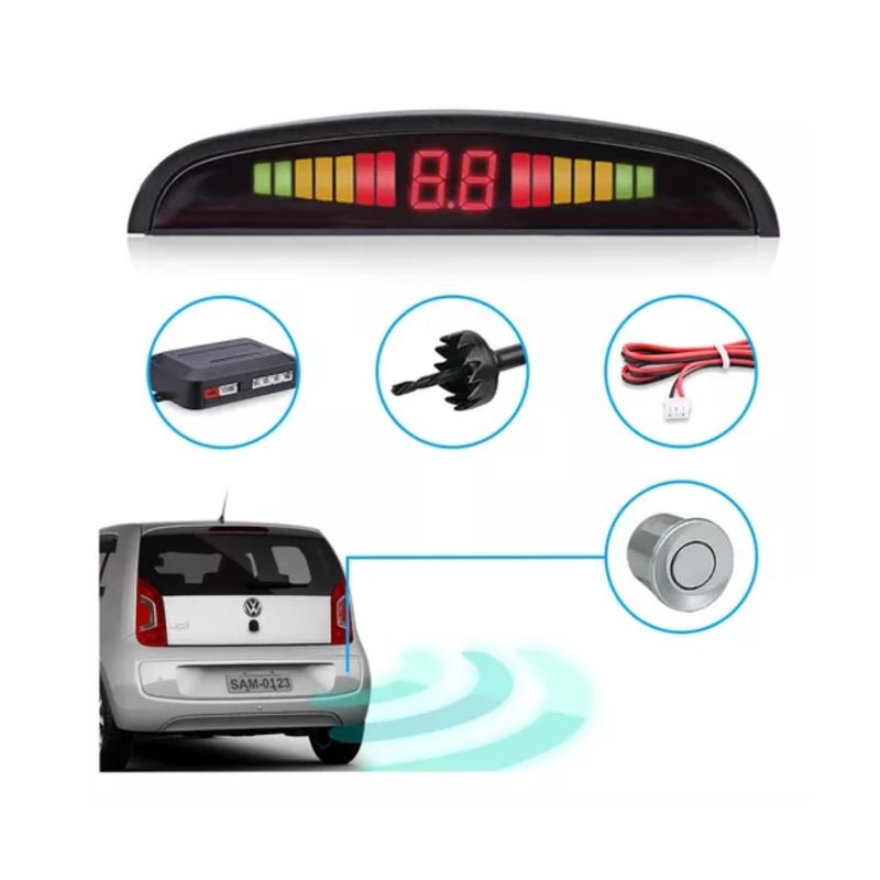 GENERICO - Sensores De Retroceso Distancia Alarma Sonido Visual Blanco