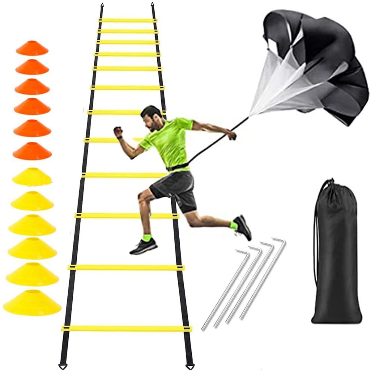 EVERSO - Escalera Entrenamiento Funcional 6 Mts 12 Espacios Fitness