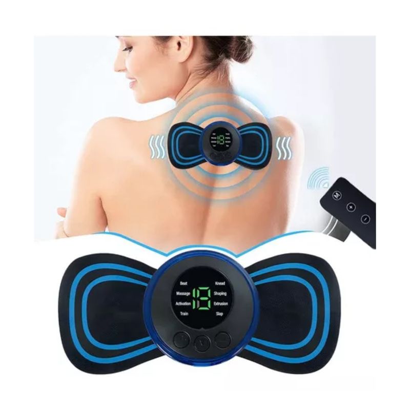GENERICO - Mini Masajeador Eléctrico Con Pegatina Inteligente Masaje Color NegrO.