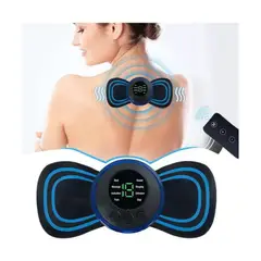 GENERICO - Mini Masajeador Eléctrico Con Pegatina Inteligente Masaje Color NegrO.