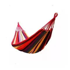 GENERICO - Hamaca 100% Algodón 1 Plaza Colgante 80x190cm Hasta 100kg Color Rojo Multicolor