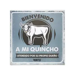 WAYU - Cuadro Deco Beer Metálico 25x25 Quincho Parrilla Bbq