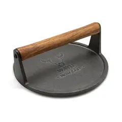 WAYU - Prensa De Hamburguesa 18cm Hierro Fundido Parilla Carne