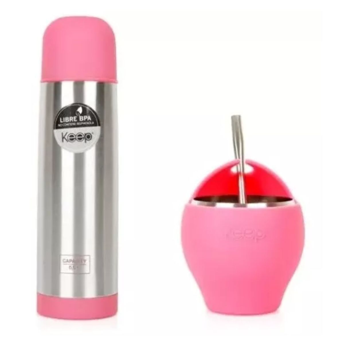 GENERICO - Set Mate Bombilla + Termo Bala Keep Para Mate Café Té