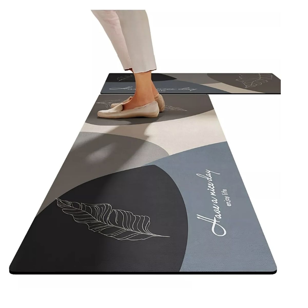GENERICO - Set 2 Alfombra 40x120 Y 40x60 Cm Cocina Piso Antideslizante