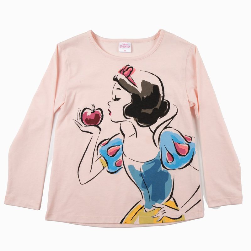 DISNEY - Polera Manga Larga Niña Blancanieves Princesas Rosado Disney