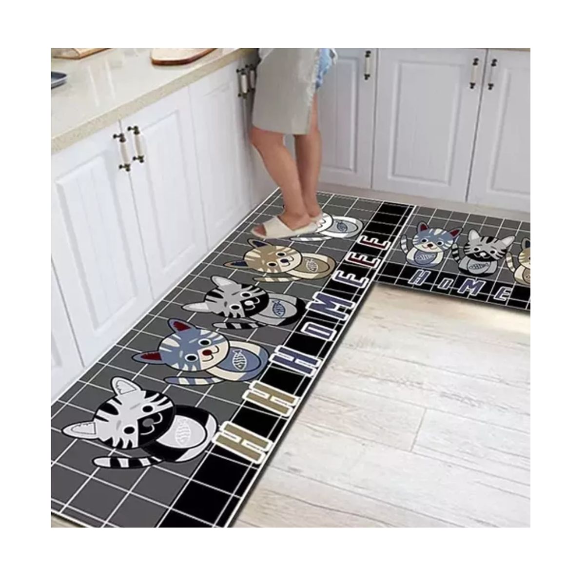 GENERICO - Alfombras Cocina Piso Entrada Baño Antideslizante 2 Piezas