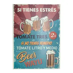 WAYU - Cuadro Bar Metálico 40x30 Beer Quincho Parrilla Bbq