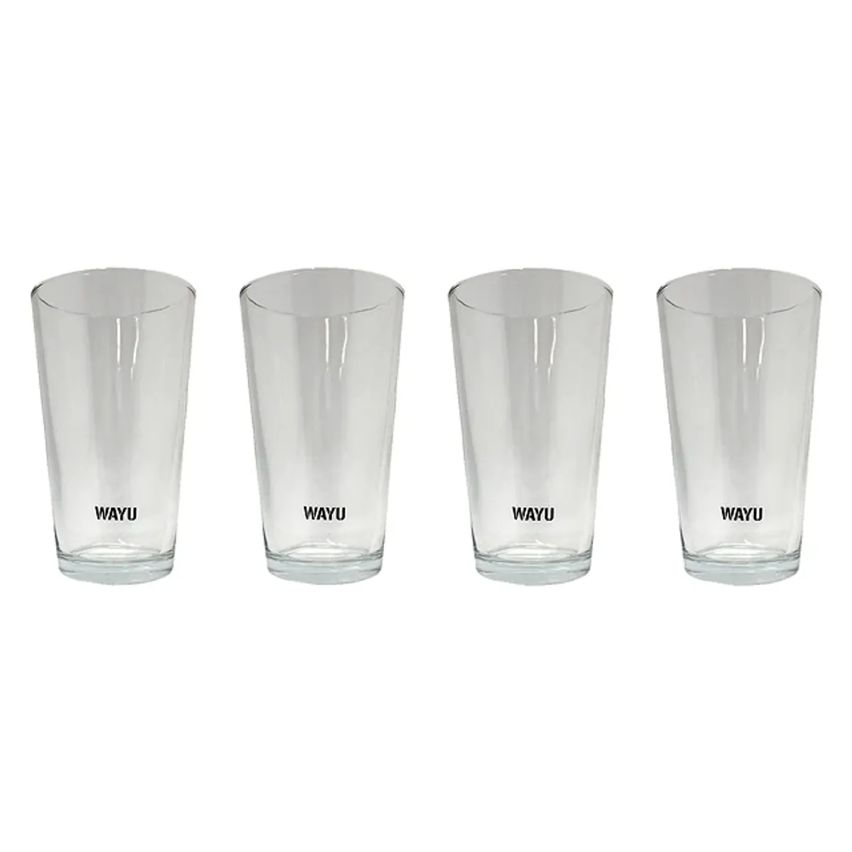 GENERICO - Set 4 Vasos Wayu Vidrio Grueso 475mL Crystal Glass Bebida Jugo