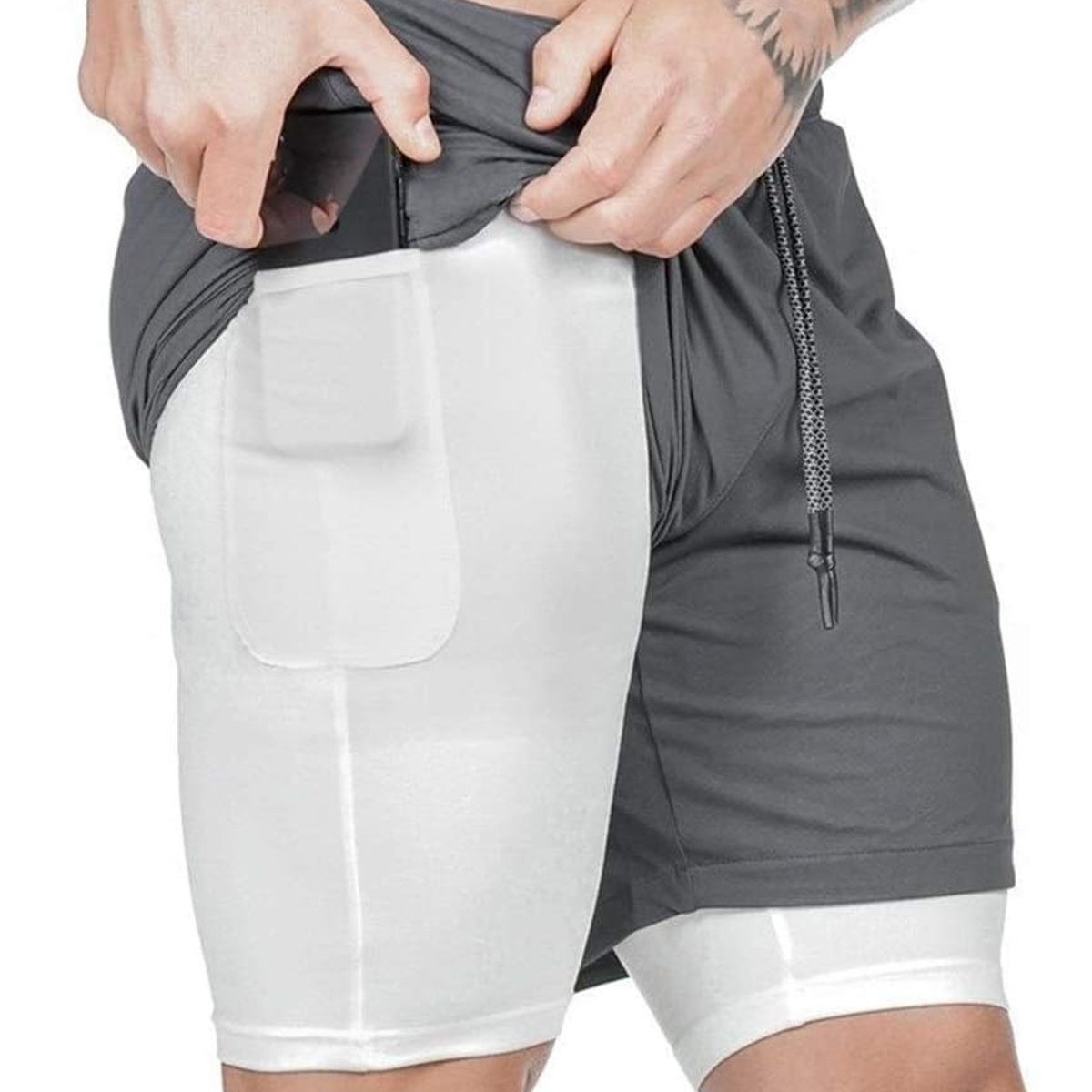 OEM - Short Gimnasio Hombre Con Calza Y Bolsillo Para Celular