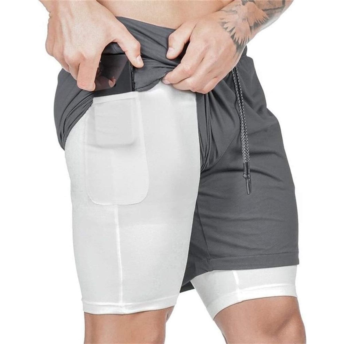 OEM - Short Gimnasio Hombre Con Calza Y Bolsillo Para Celular