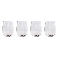 Set 4 Vasos Vidrio Cristal Redondo 580mL Liquido Coctel