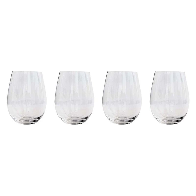 WAYU - Set 4 Vasos Vidrio Cristal Redondo Wayu 580ml Liquido Coctel