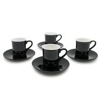 Set 4 Tazas Y Platos 90mL Expresso 8 Piezas Cafe Expresso